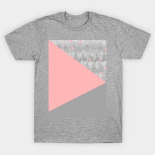 Abstract Pattern Triangles Pink / Gray T-Shirt